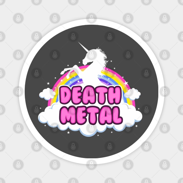 death metal parody funny unicorn rainbow pastel Magnet by daizzy